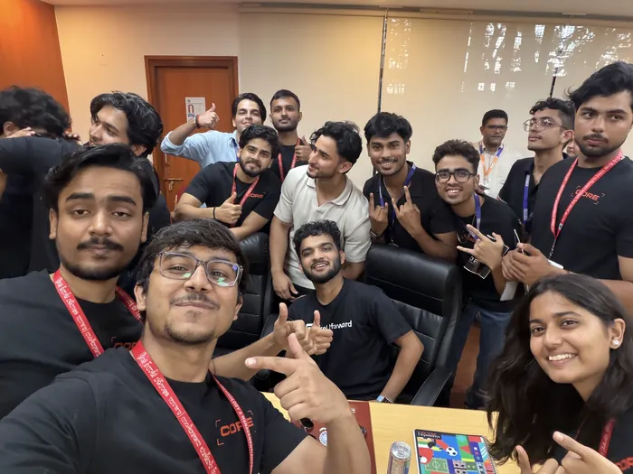 A selfie of the NODE core team with Striver